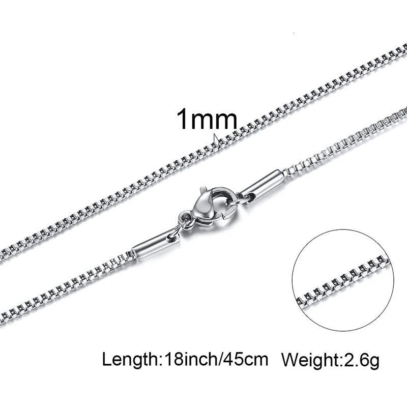 Luxury Thin Box Chain Necklace – Stainless Steel Square Link, Minimalist Gift for Men - Order Lite