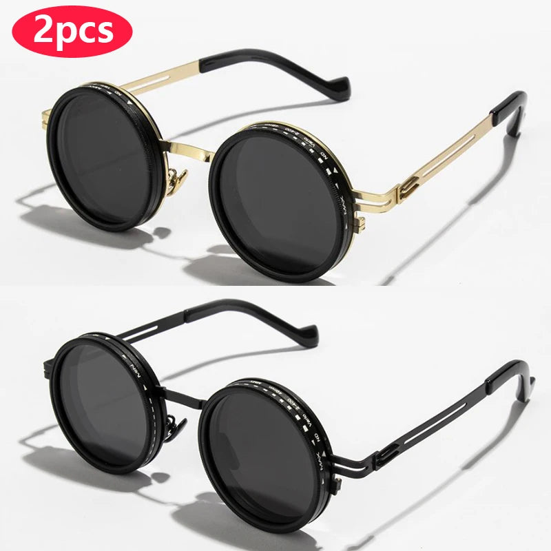 Polarized ND9 Smart Dimming Sunglasses – Retro Punk UV400 Shades for Men & Women - Order Lite