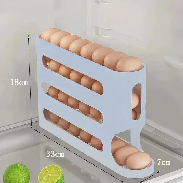 Premium Automatic Rolling Egg Organizer – Smart Slide Storage, Large Capacity Space-Saver for Fridge - Order Lite